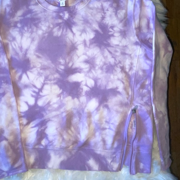 SOLD_Women's Tie-Dye Crewneck Sweatshirt with Asymmetrical Zipper - JoyLab - Picture 4 of 5
